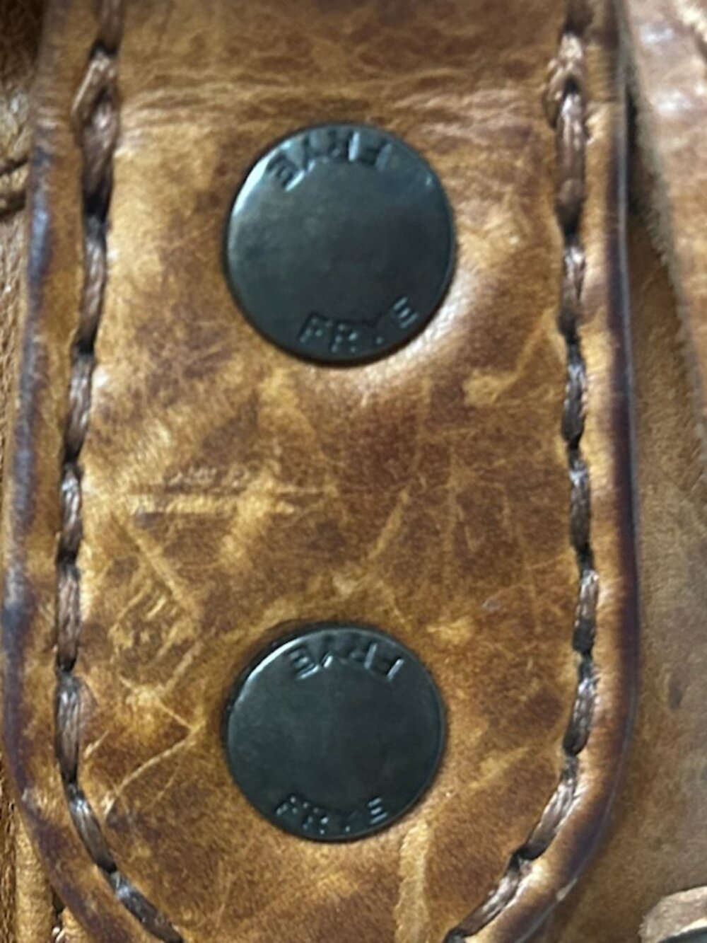 Frye Melissa Cognac Brown Genuine Leather Handbag Satchel - Picture 7 of 9